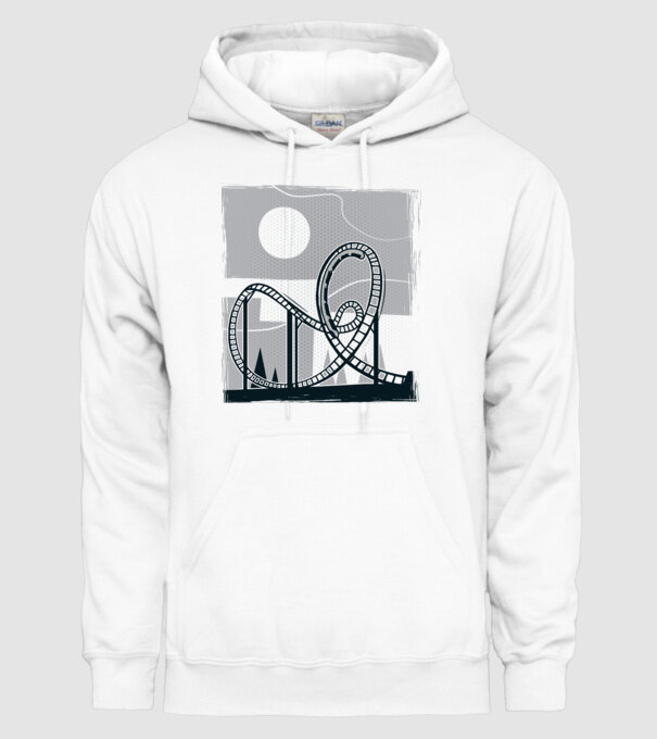 Roller coaster model alb pe tricou