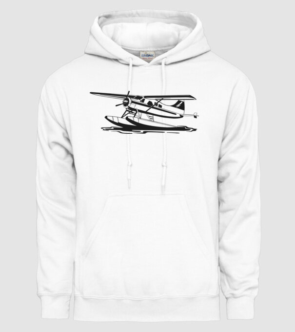 Hydroplane avion model alb pe tricou