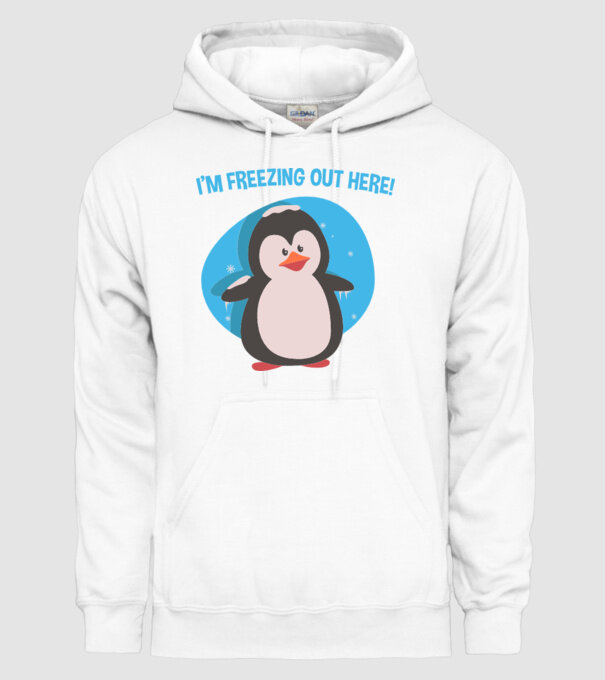 'I''m freezing out here' model alb pe tricou