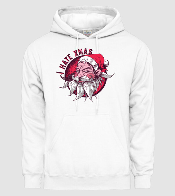 I Hate Xmas model alb pe tricou
