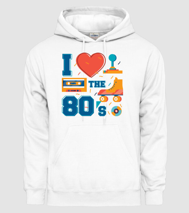 'I love the 80s - Iubesc anii ''80' model alb pe tricou