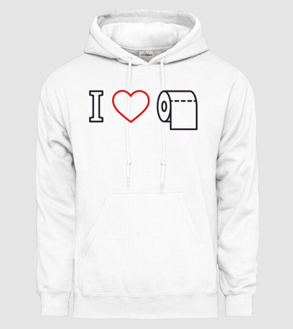 I love hârtie igienică model alb pe tricou