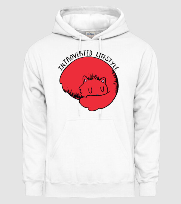 Pisică Introvertită model alb pe tricou
