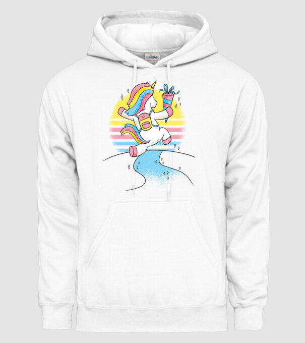 Unicorn școlar model alb pe tricou