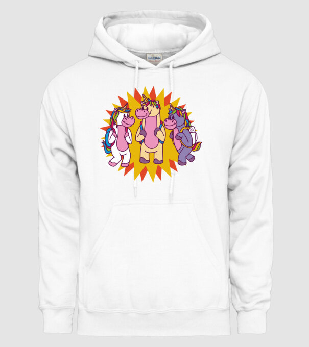Unicorni școlari model alb pe tricou
