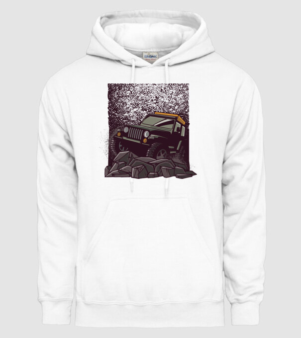 Jeep Offroad model alb pe tricou