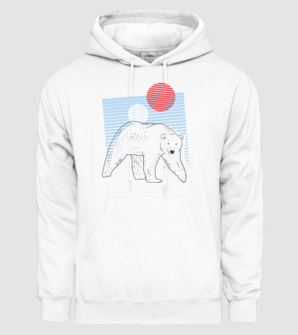 Urs polar model alb pe tricou