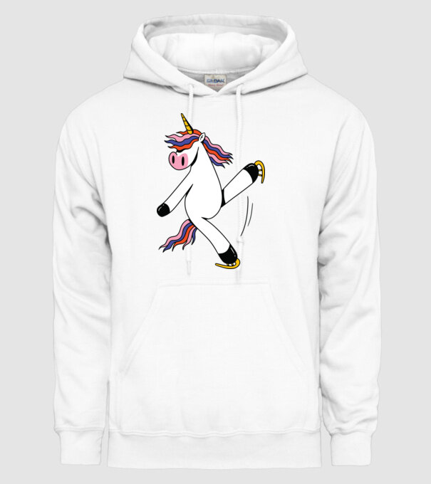 Unicorn cu Patine model alb pe tricou