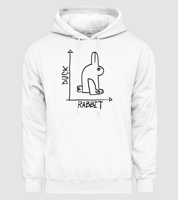 Rață vs Iepure model alb pe tricou