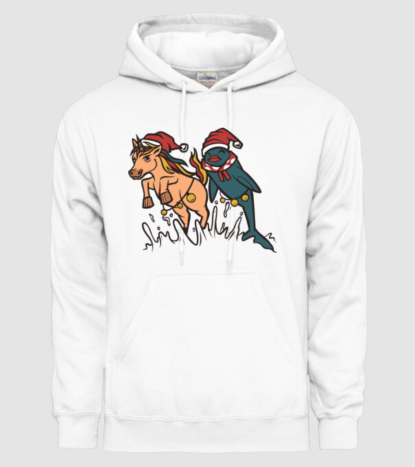 Animale de Crăciun model alb pe tricou
