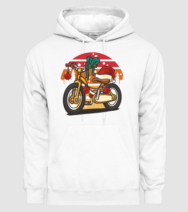 Bicicletă de Crăciun model alb pe tricou