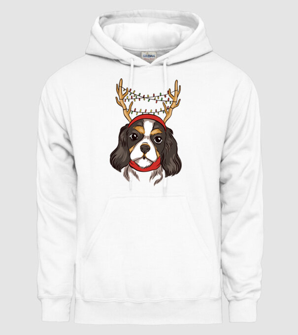 Cavalier de Crăciun model alb pe tricou