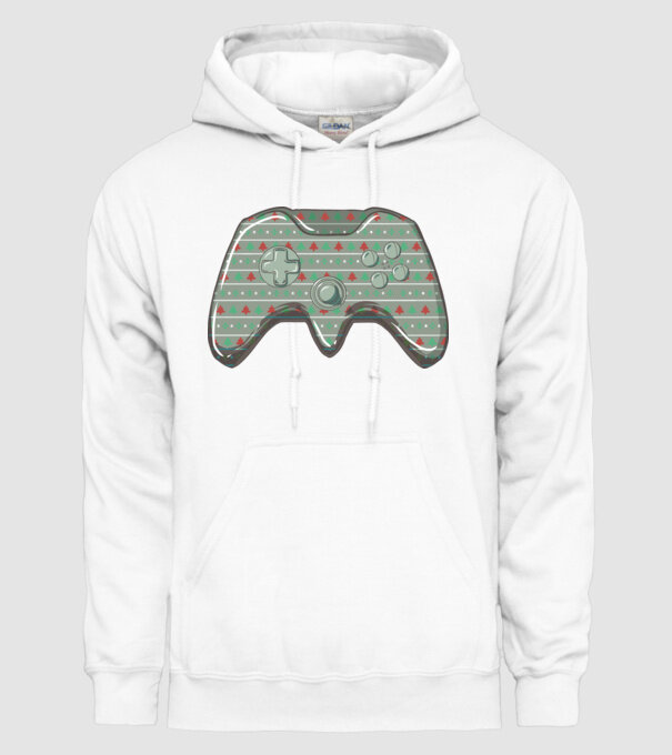 Controler Gamer Crăciun model alb pe tricou