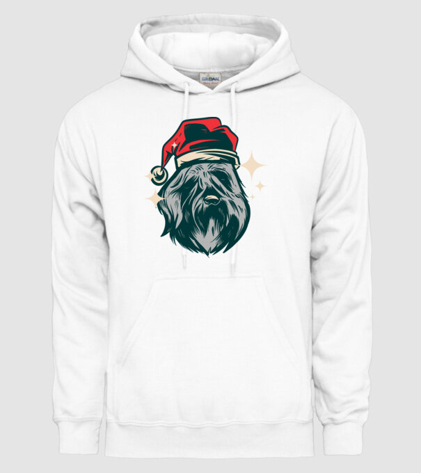 Câine de Crăciun model alb pe tricou