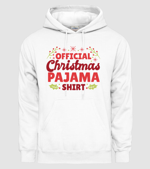 Pijama de Crăciun model alb pe tricou
