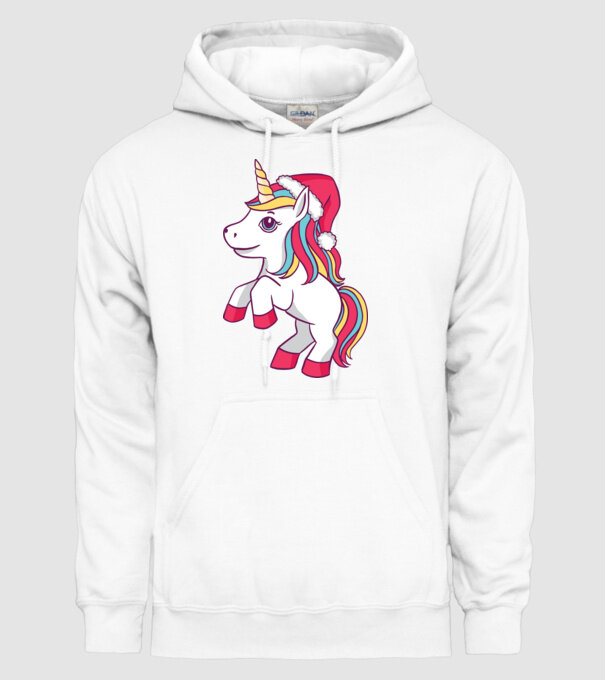 Unicorn de Crăciun model alb pe tricou