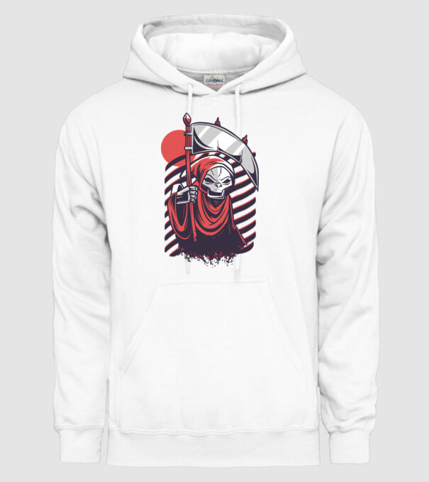 Moartea - Grim Reaper model alb pe tricou