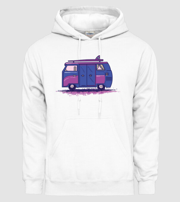 Mașină de camping model alb pe tricou