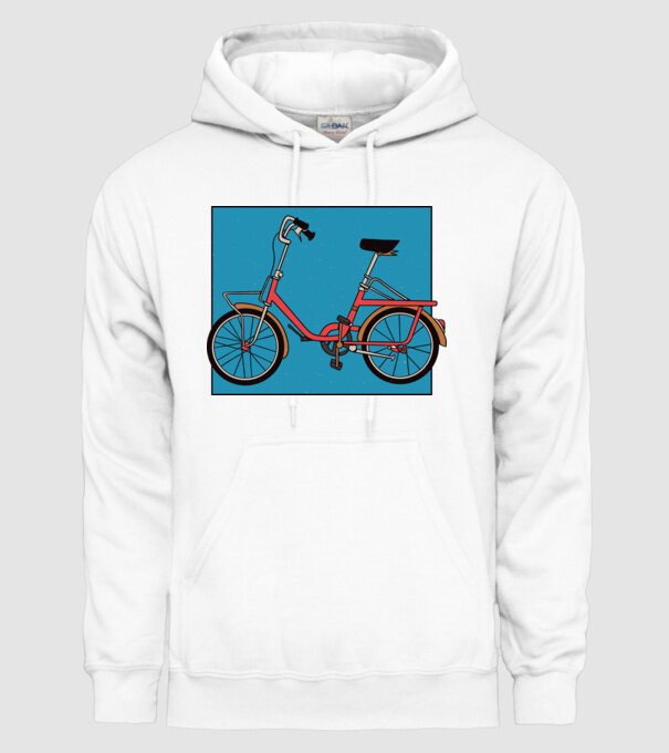 Bicicletă Camping model alb pe tricou