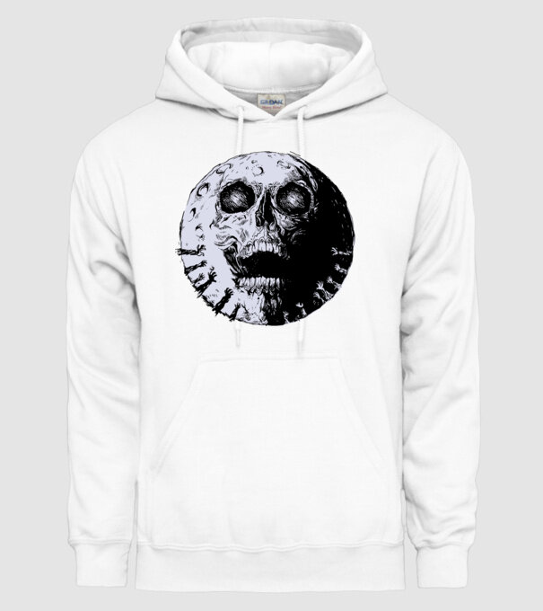 Craniu Lună model alb pe tricou