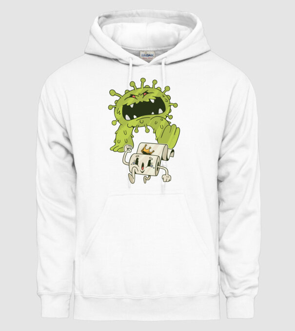 Coronavirus Monstru model alb pe tricou