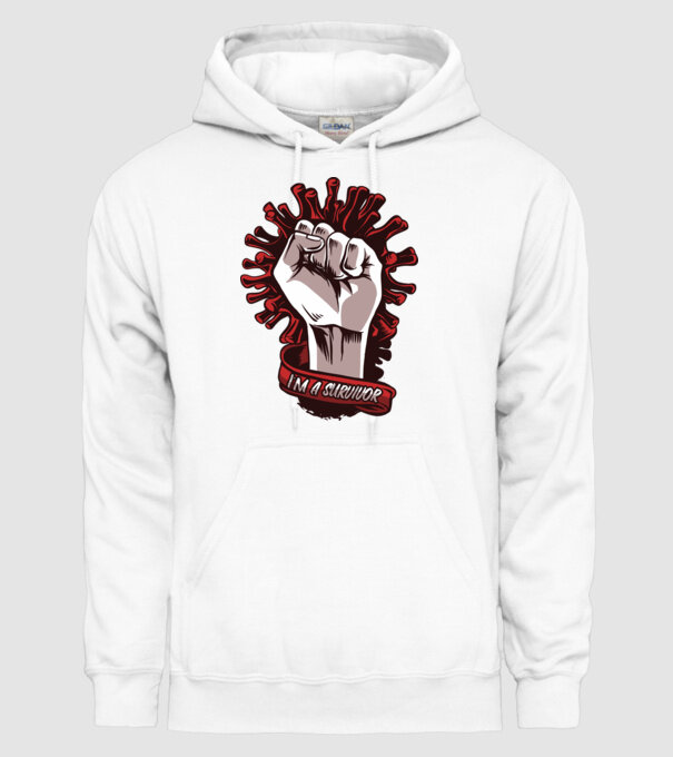 Supraviețuitor Coronavirus model alb pe tricou