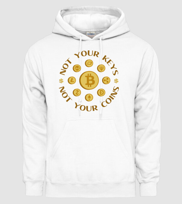 Criptomonede model alb pe tricou