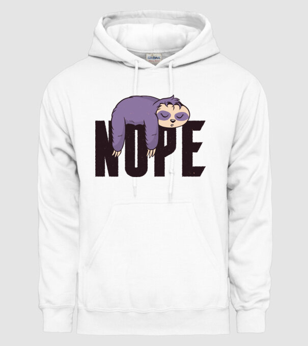 Leneș Nope model alb pe tricou