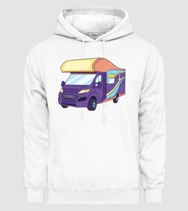 Autorulotă model alb pe tricou