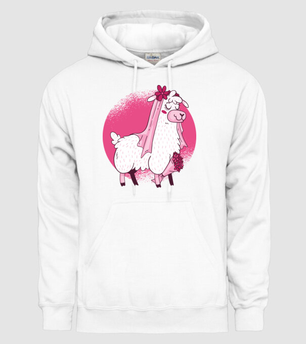Mireasa Llama pentru petrecerea burlăcițelor model alb pe tricou