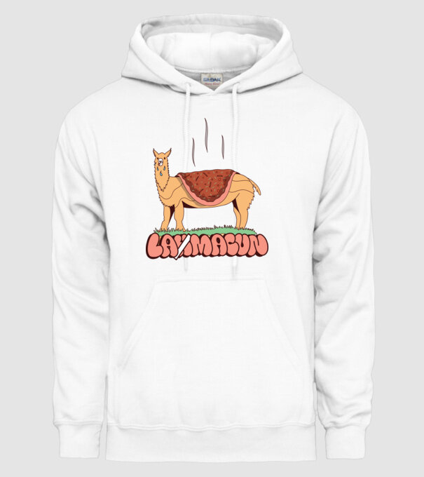 Lamacun Lama model alb pe tricou