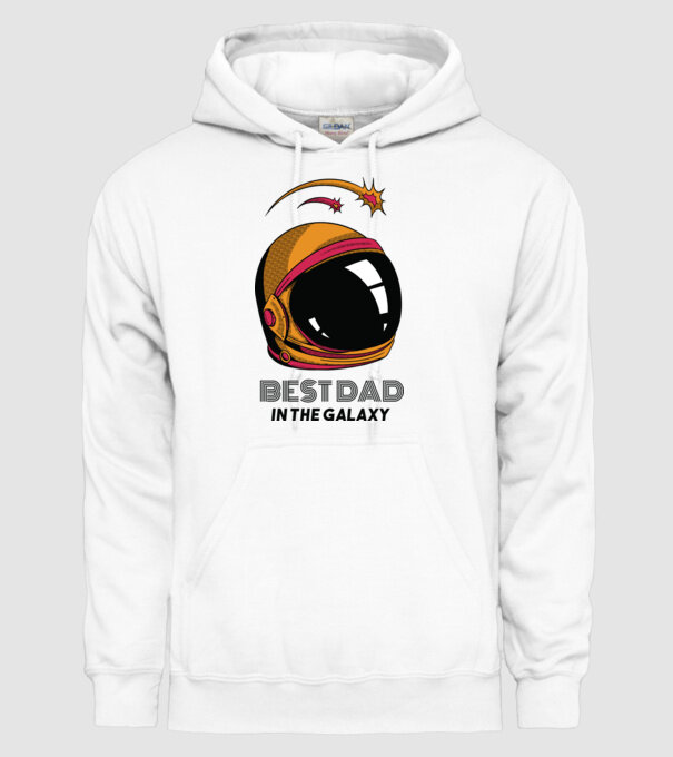 Cel mai bun tată din Galaxie model alb pe tricou