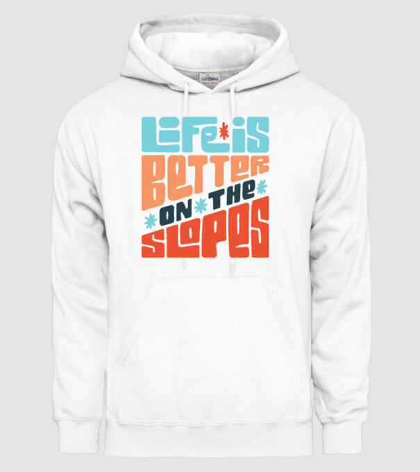 Life is better on the slopes - Snowboard model alb pe tricou