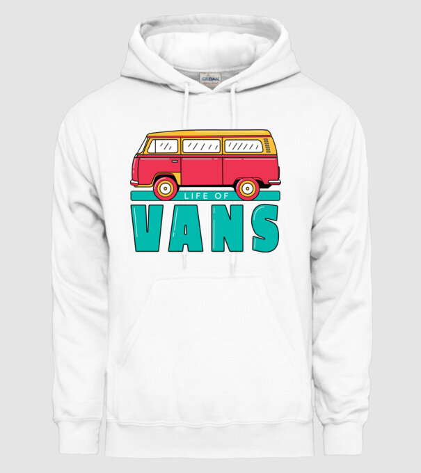 Life of Vans model alb pe tricou