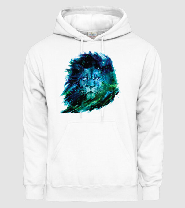 lion color splash model alb pe tricou