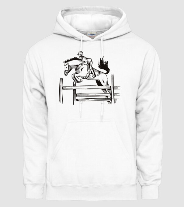 Călăreț model alb pe tricou