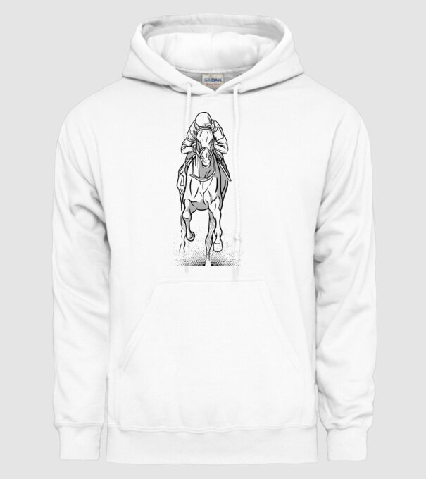Cursă de cai model alb pe tricou