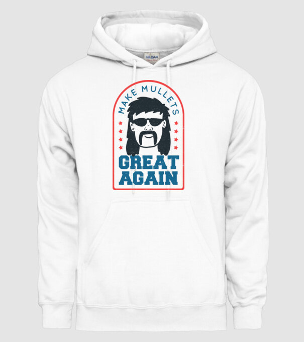 Make Mullets Great Again model alb pe tricou