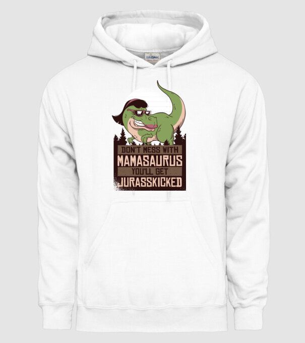 Mamasaurus tricou cu dinozaur model alb pe tricou