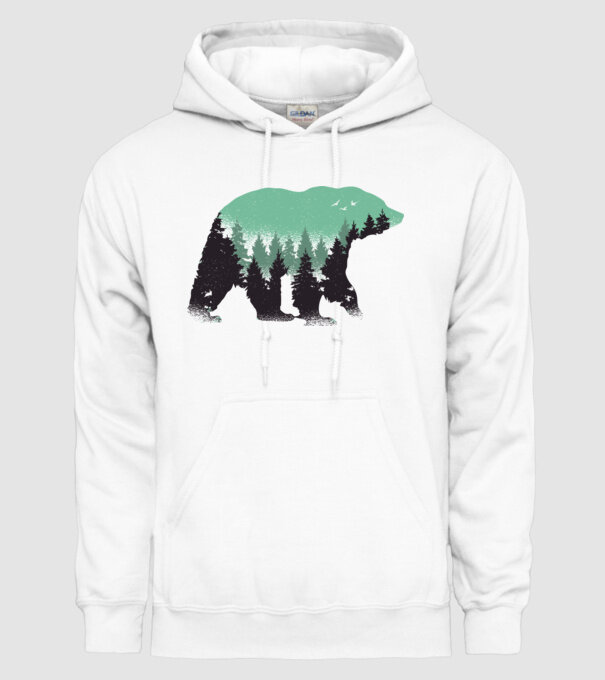 Urs pădure Natură tricou model alb pe tricou