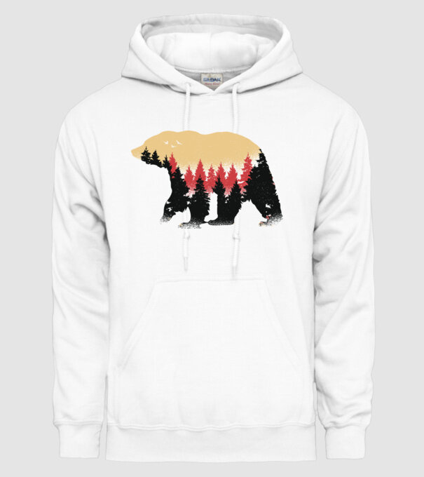 Urs Natură model alb pe tricou
