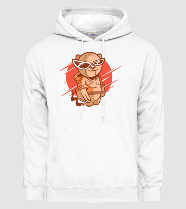 Ursuleț Cool model alb pe tricou