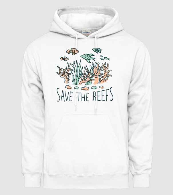 Salvează recifele de corali model alb pe tricou