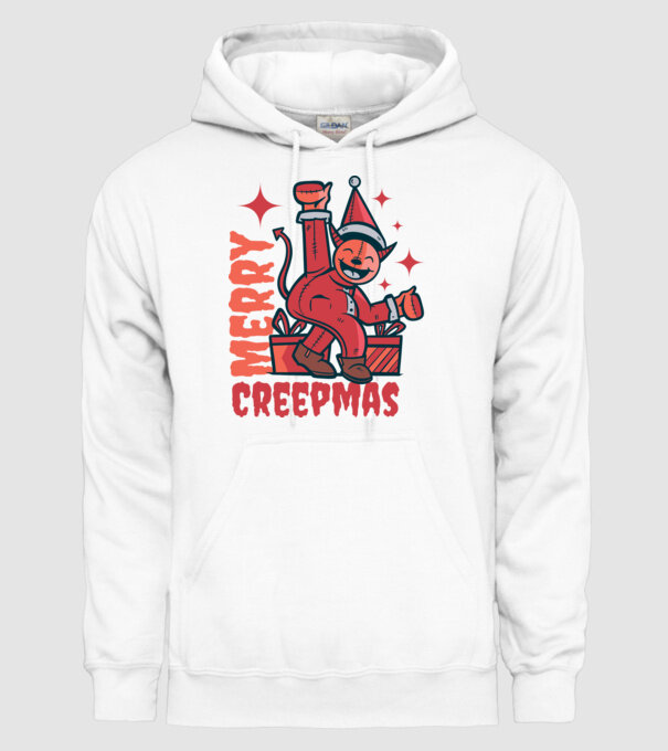 Merry Creepmas model alb pe tricou
