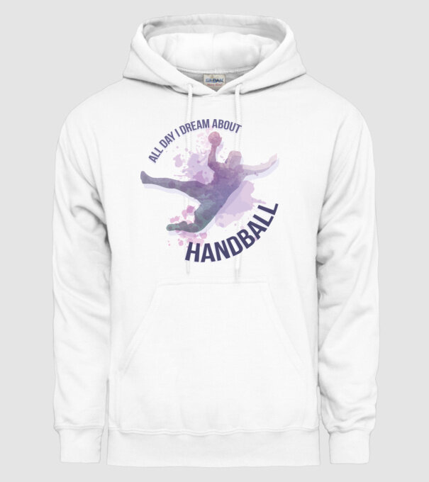 Visez la handbal în fiecare zi model alb pe tricou