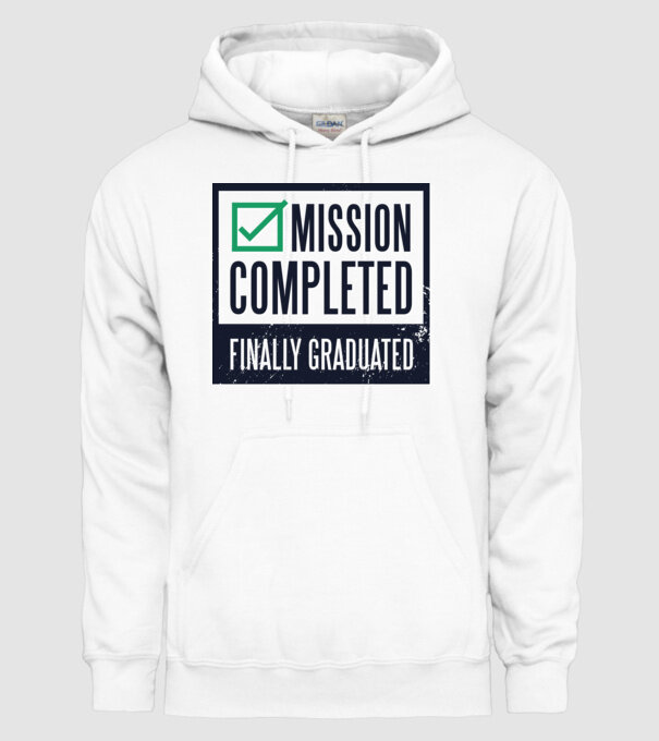 Mission completed Graduation pentru Absolvire model alb pe tricou