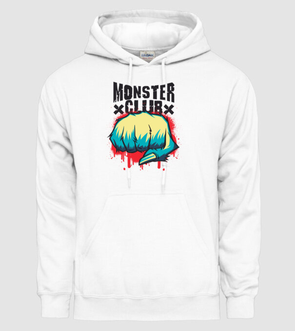 Monster Club model alb pe tricou