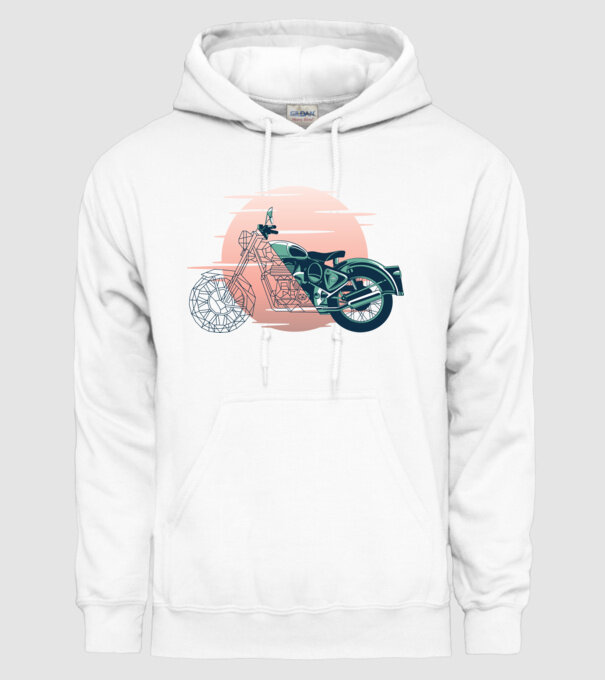 Motocicletă model alb pe tricou