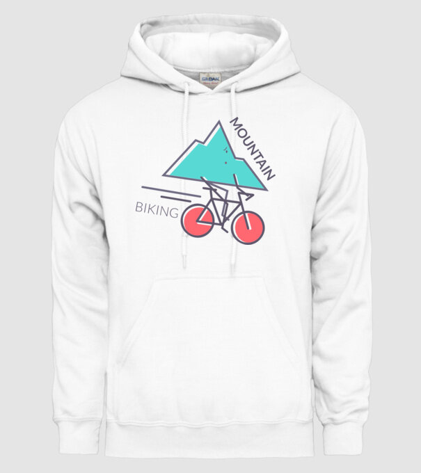 Mountain Biking model alb pe tricou