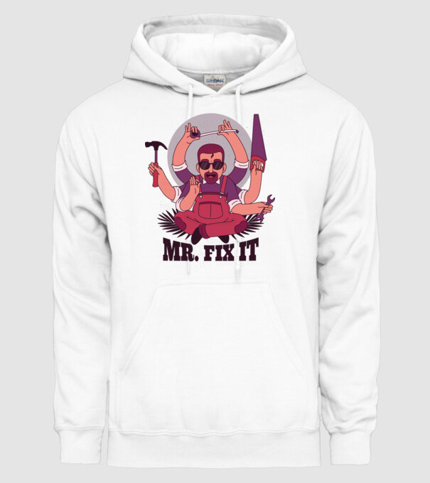Dl. Fix It - om priceput la toate model alb pe tricou